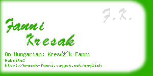 fanni kresak business card